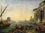Claude Lorrain Seehafen beim Aufgang der Sonne oil painting reproduction